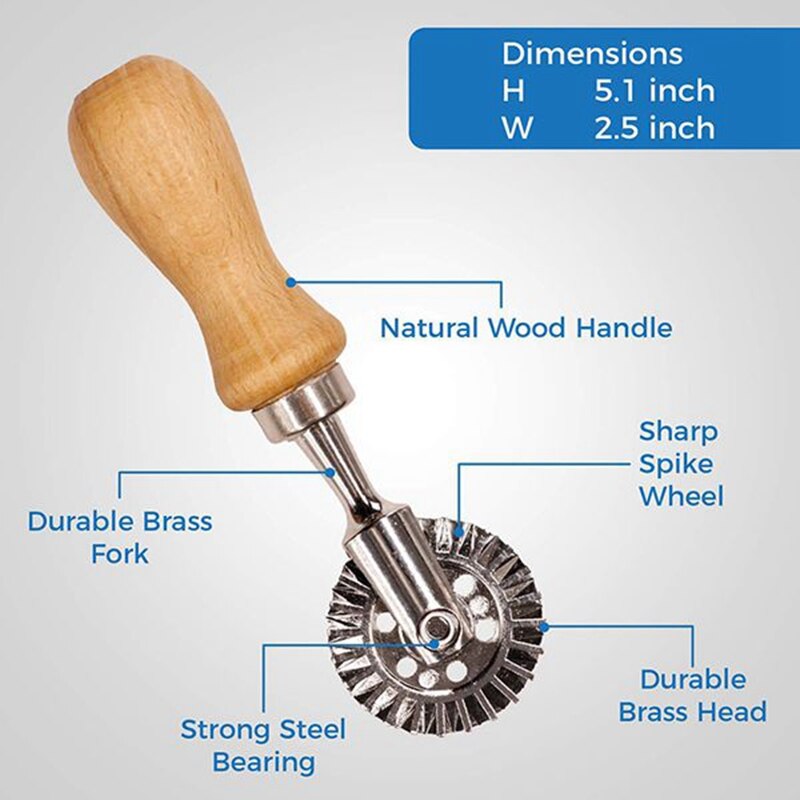 Ravioli Stempel Hersteller Cutter mit Rolle Rad einstellen, bilden mit Holzgriff für Geriffelte Rand, Pasta Presse Küche Befestigung