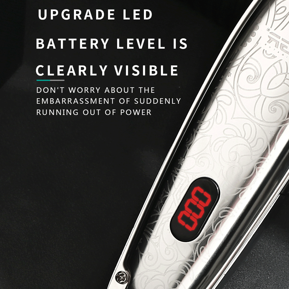 VGR-061 Brand Silver All Metal T Blade Finish Haircut Machine 0mm Baldheaded Hair Clipper Men Electric Hair Trimmer