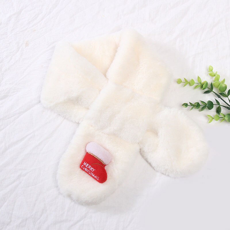 Carftoon Children Scarf Autumn Winter Keep Warm Plush Kids Neckerchief Child Kids Fur Scarf: White