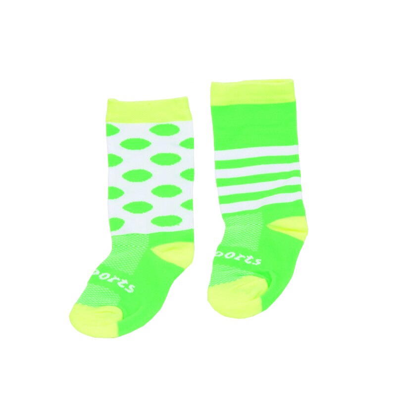 Kids Cycling Socks Protect Feet Breathable Wicking Sports Sock Outdoor Road Boy Girl Bike Nylon Socks Bicycle Accessories: Yellow Green