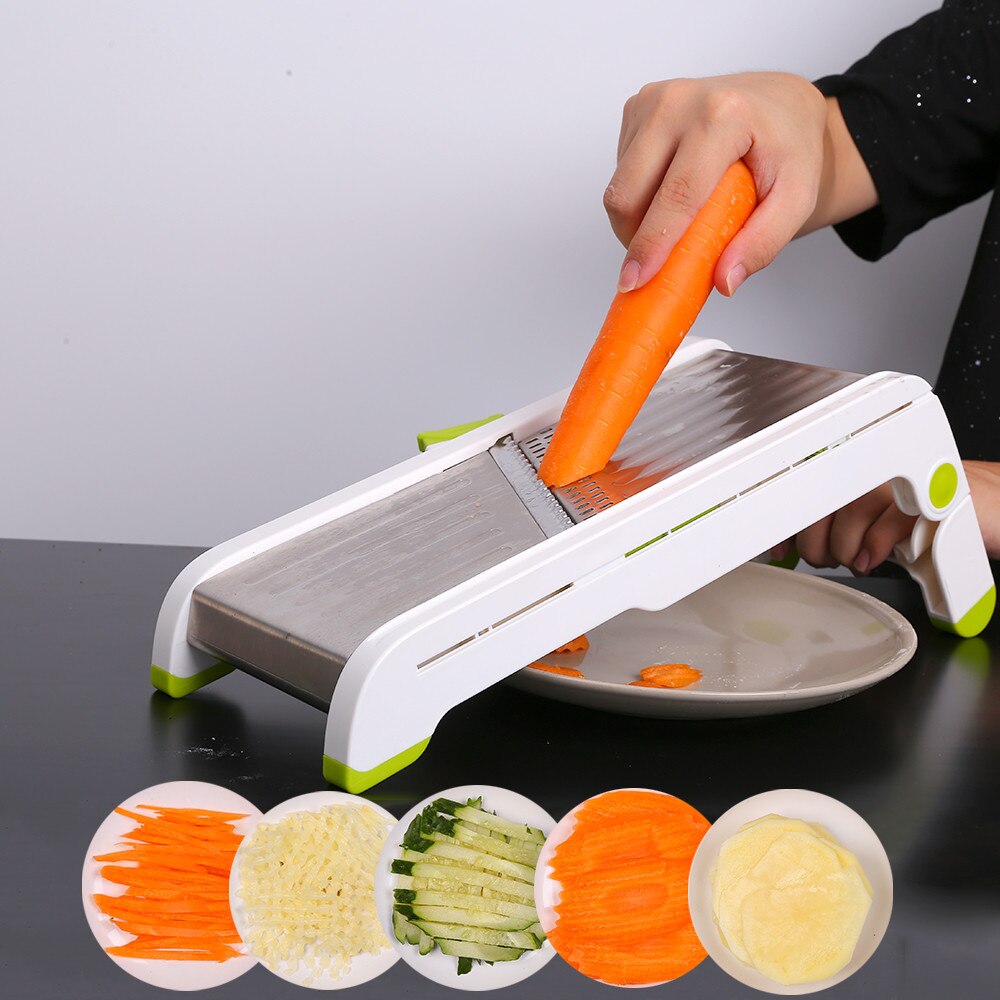 DEKO Manual Mandoline Slicer Kitchen Cutter Multifunctional Stainless Steel Vegetable Shredder Fruits Chopper Grater