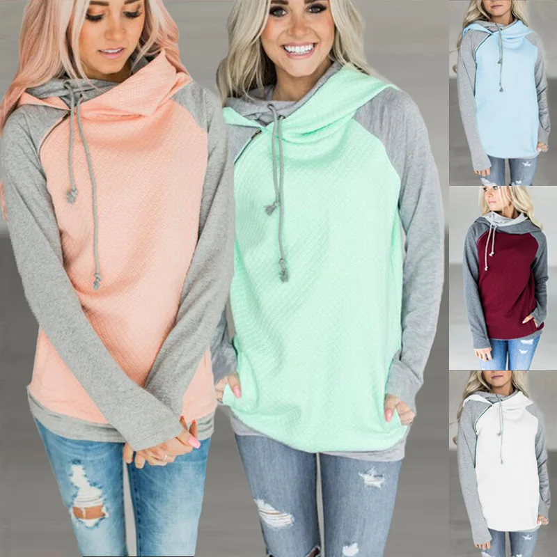 Tröjor harajuku hoodies kvinnor vår höst mössa långärmade fleecetröjor dam streetwear