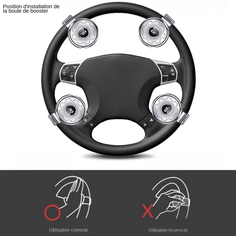 Bola giratoria de refuerzo para volante de coche, perilla giratoria de rodamiento, mango de potencia, accesorios universales para automóviles, Kit de ahorro de trabajo
