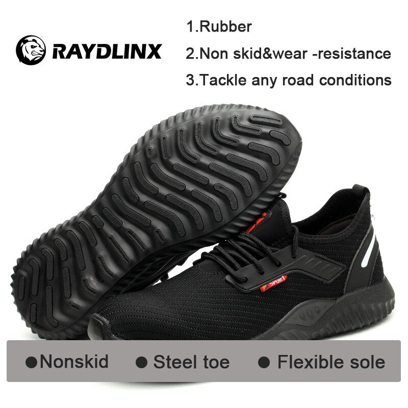 RAYDLINX Work Steel Toe Shoes Safety Shoes for Men and Women Lightweight Industrial and Construction Shoe Breathable shoes