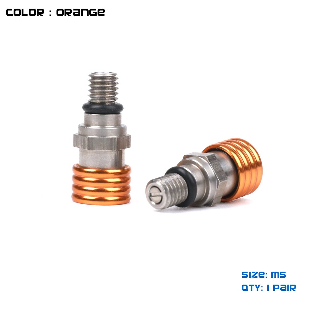 Válvula de alivio de purga de aire de horquilla delantera de tornillo Universal M5 para CR CRF YZ YZF WRF KX KXF RMZ 85 125 250 450 MX Motocross Enduro: ORANGE
