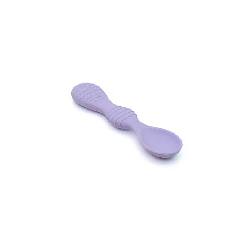 Double Head Feeding Handle Silicone Spoon For Baby Utensils Eat Soild Food Kids Training Manipulative Ability Children Tableware: purple