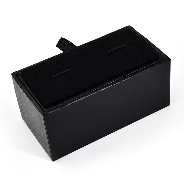 Zwart PU Lederen Doos voor Manschettenknopfe manchetknopen Opbergdoos Sieraden Manchetknopen Organizer Verpakking Box Case