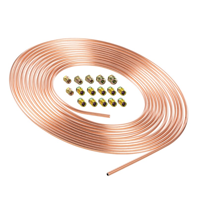 Tubería de freno de cobre-níquel para coche, Kits de accesorios de bobina y ajuste, mangueras 3/16 OD, accesorios de resorte, piezas de repuesto para automóviles, 25 pies