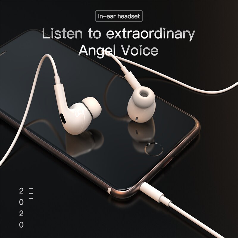 For iPhone 7 earphone Wired 8Pin Lighting earphones with Mic In-ear Handsfree 3.5mm jack Earphones for iPhone 7 8 X XR XS 11