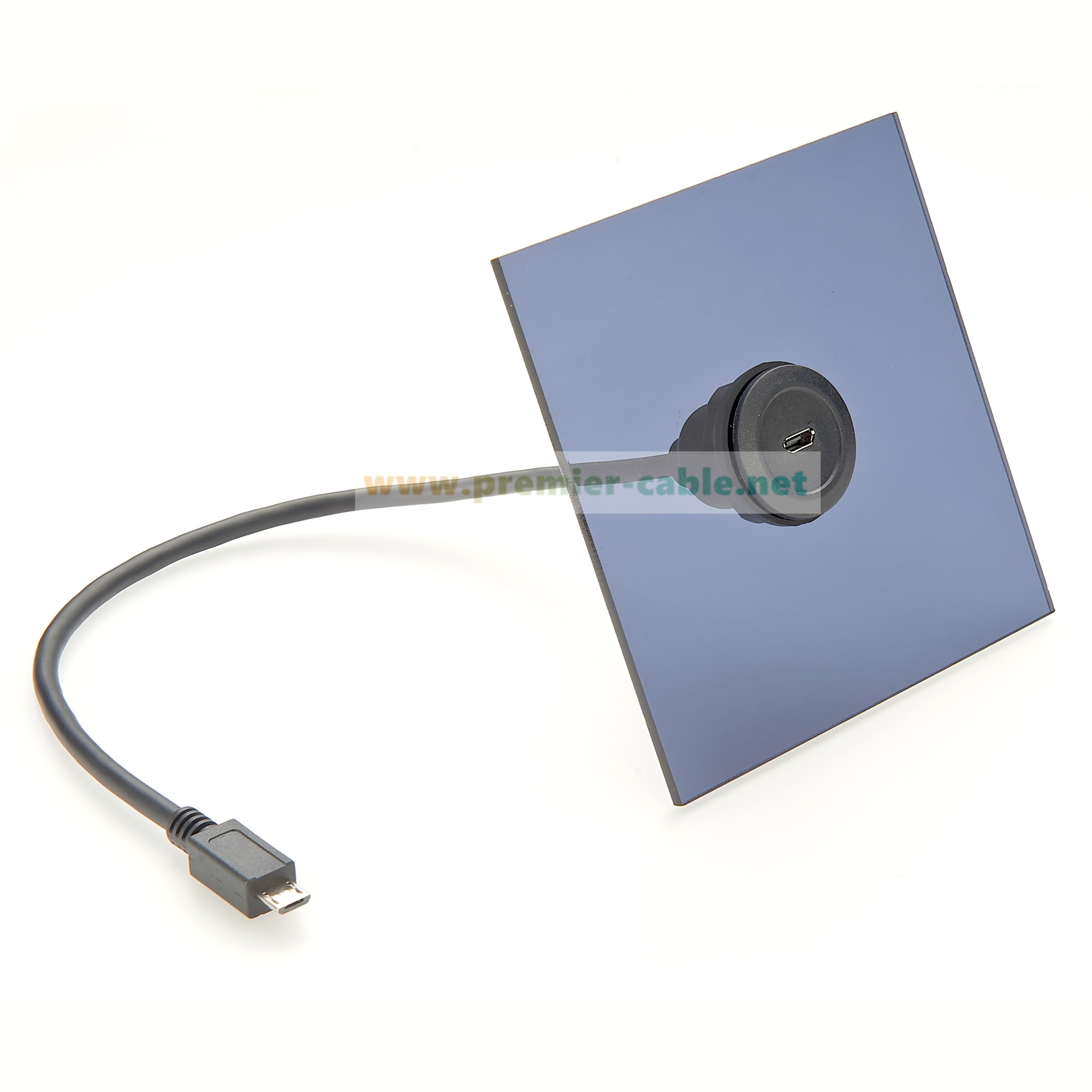 Câble d'extension micro USB mâle vers femelle, convertisseur, encastré, adaptateur, passe à travers, montage sur panneau
