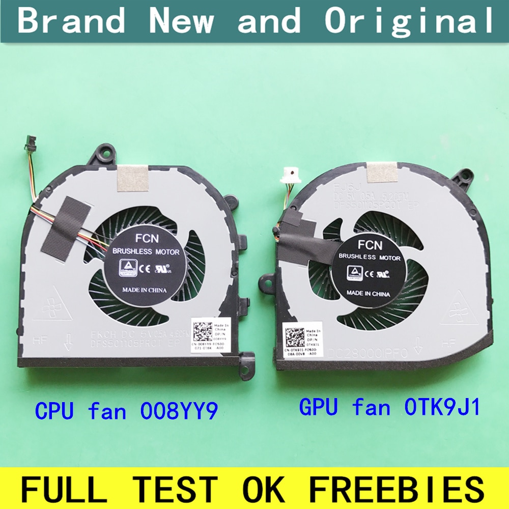 Cpu Gpu Koeler Fan Voor Dell Precision 5530 M5530 Xps 15 9570 0MV340 XPS15 7590 008YY9 0TK9J1 FJ6J Fkch fcn Laptop Cooling
