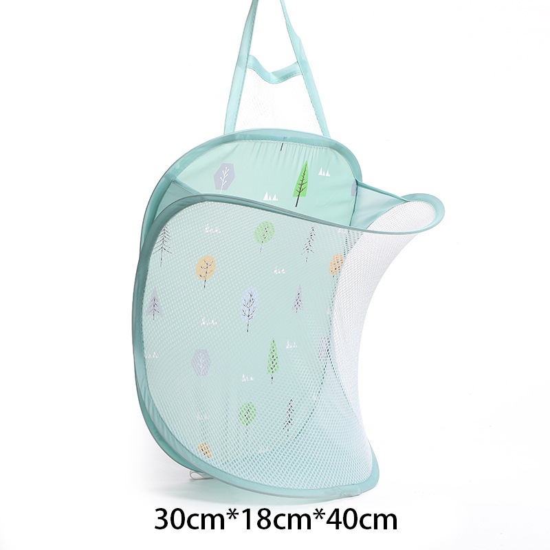 Small Hanging Laundry Net Laundry Hamper Kids Dirty Clothes Hanging Mesh Bathroom Storage Bag Clothes Organizer