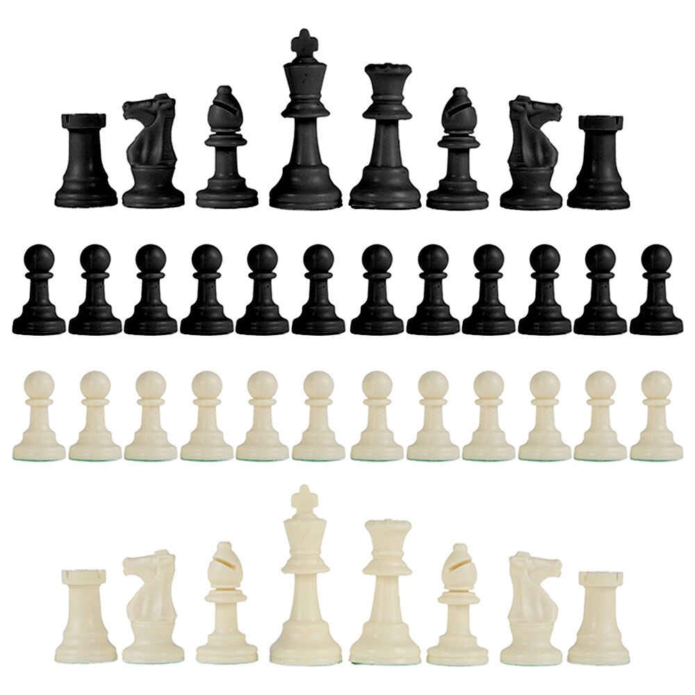 32pcs Chess Pieces King Height 65/75mm Chessmen International Word Chess Set Black & White Chess Piece Entertainment Accessories: 75mm