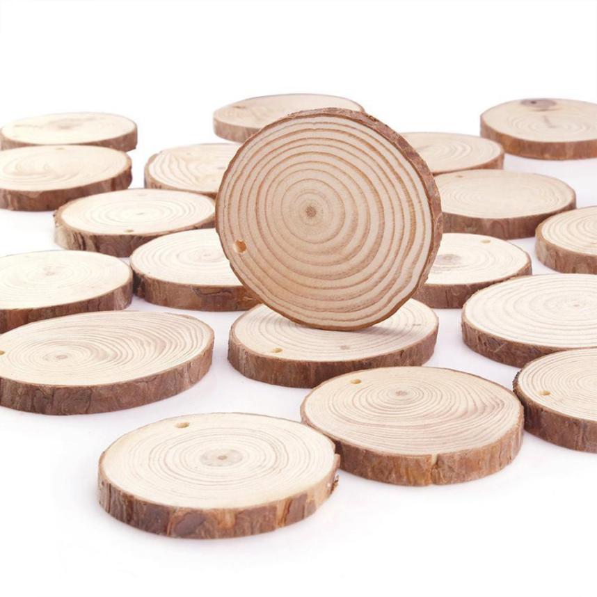 Houtschijf 10/24 stuks 6-7cm onafgewerkte voorgeboorde ambachtelijke houtschijven ronde houtschijven met 33 voeten 12.8