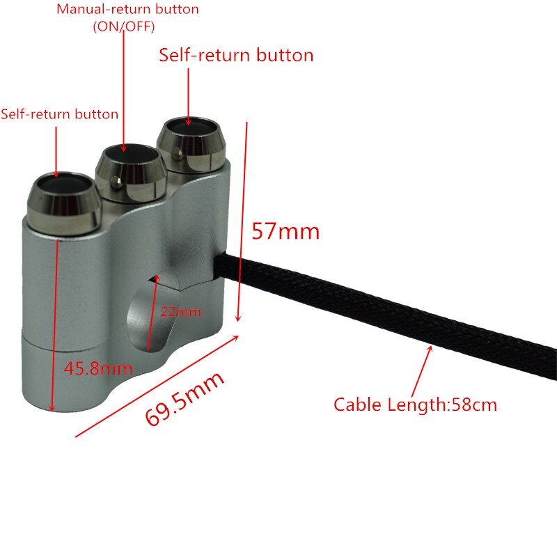Interruptor Universal de aluminio para motocicleta, Control de manillar de 7/8 pulgadas para faros, bocina, Luz antiniebla de parada de emergencia, botón tres en uno