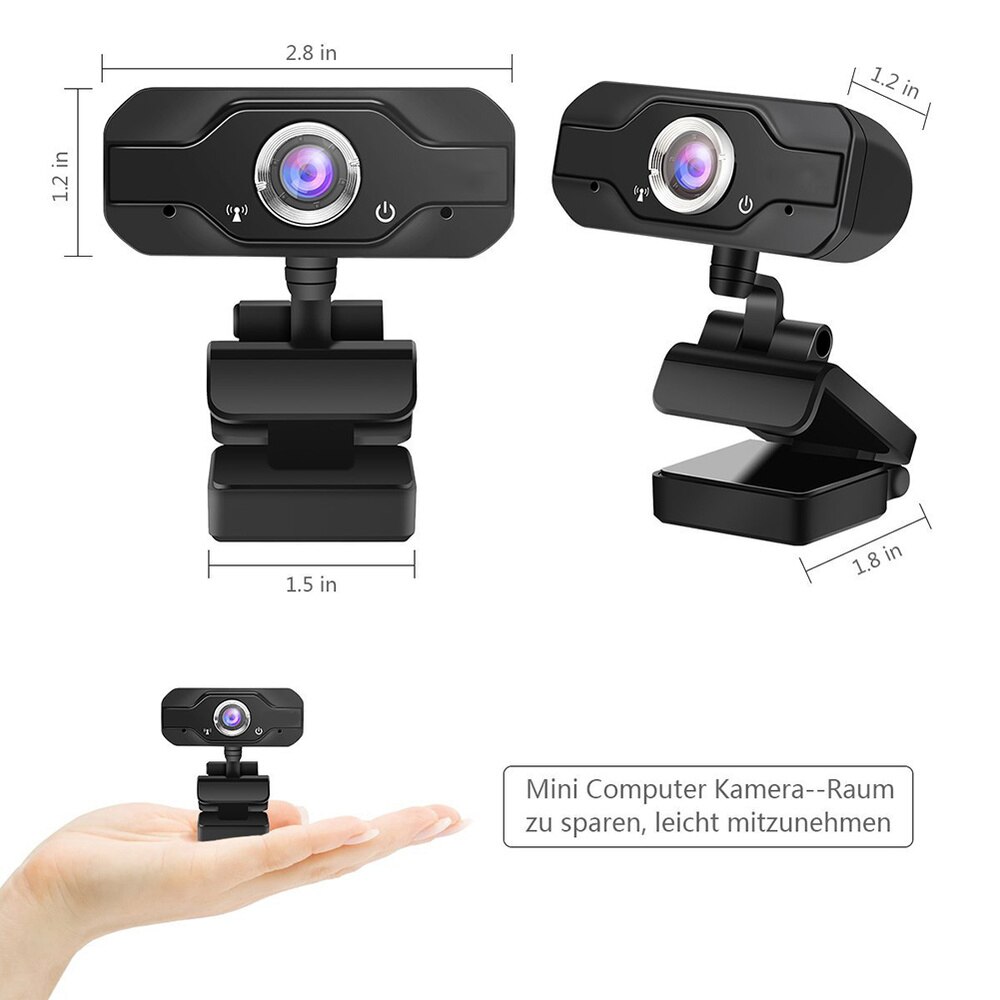 HD Webcam Built-in Dual Mics Smart 1080P Web Camera Housekeeping Baby Care Monitor USB Camera for Desktop Laptops PC Cam