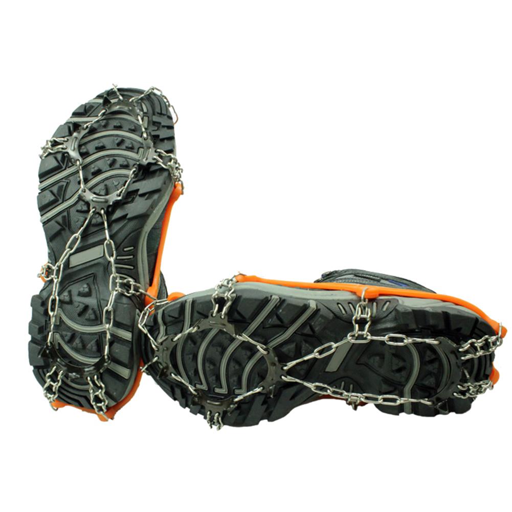 1 Pair x Ice Claw Delicate Texture Climbing Shoe Spiked Grips Cleat Crampons 11 Teeth Camping Anti Slip Shoes Cover
