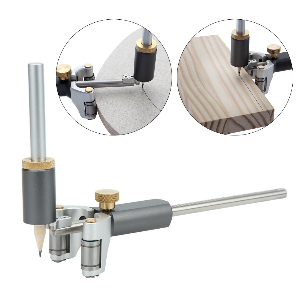 Jauge de traçage pour le travail du bois jauge de traçage 2-en-1 jauge de marquage outils de mesure de ligne multifonctions corps en alliage d'aluminium dureté élevée