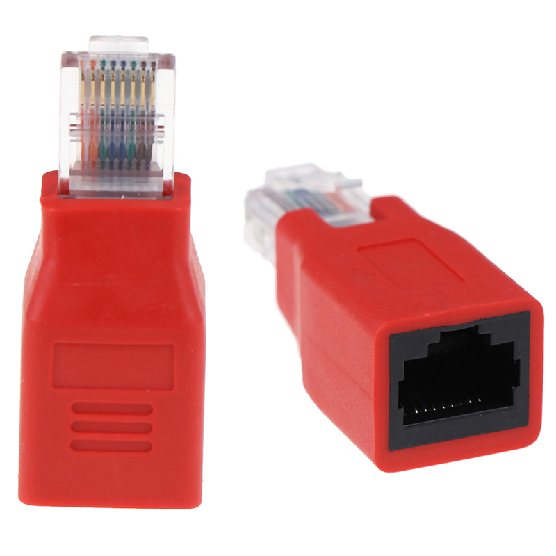 1pc Crossover Cable Adapter Convertor RJ45 Male To Female Connector RJ45 Ethernet Cable Extension Converter