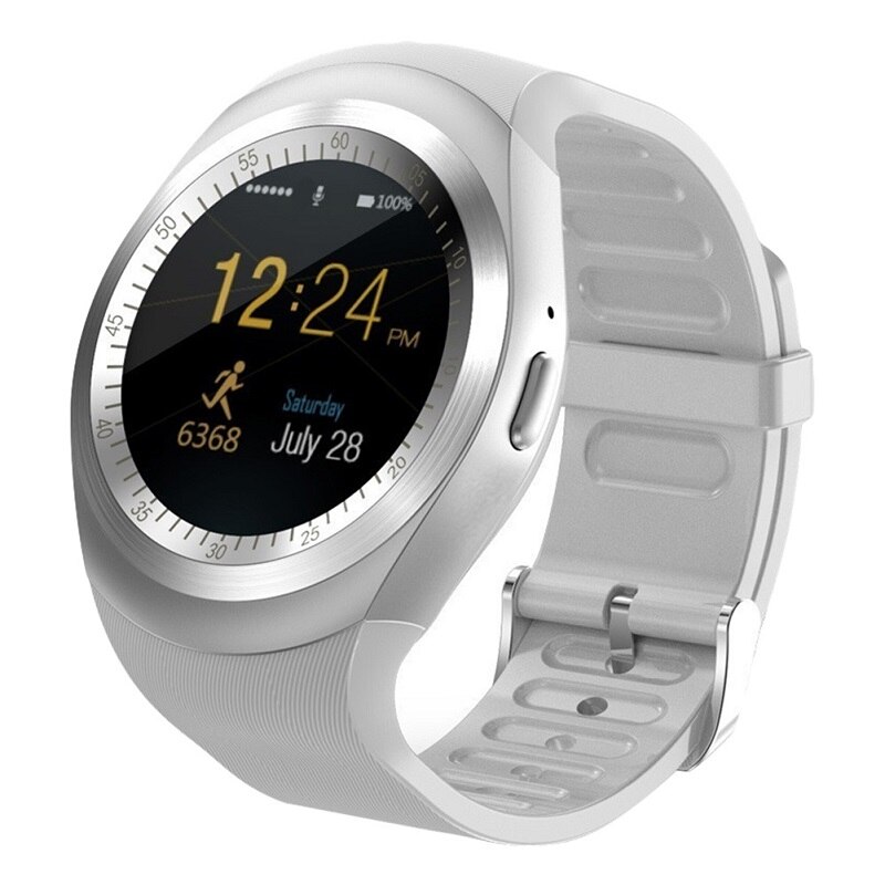 Y1 smartwatch bluetooth smart watch gsm sim support 2g opkald bluetooth opkald til apple iphone xiaomi android telefoner pk  dz09 kw18 s: Sølv