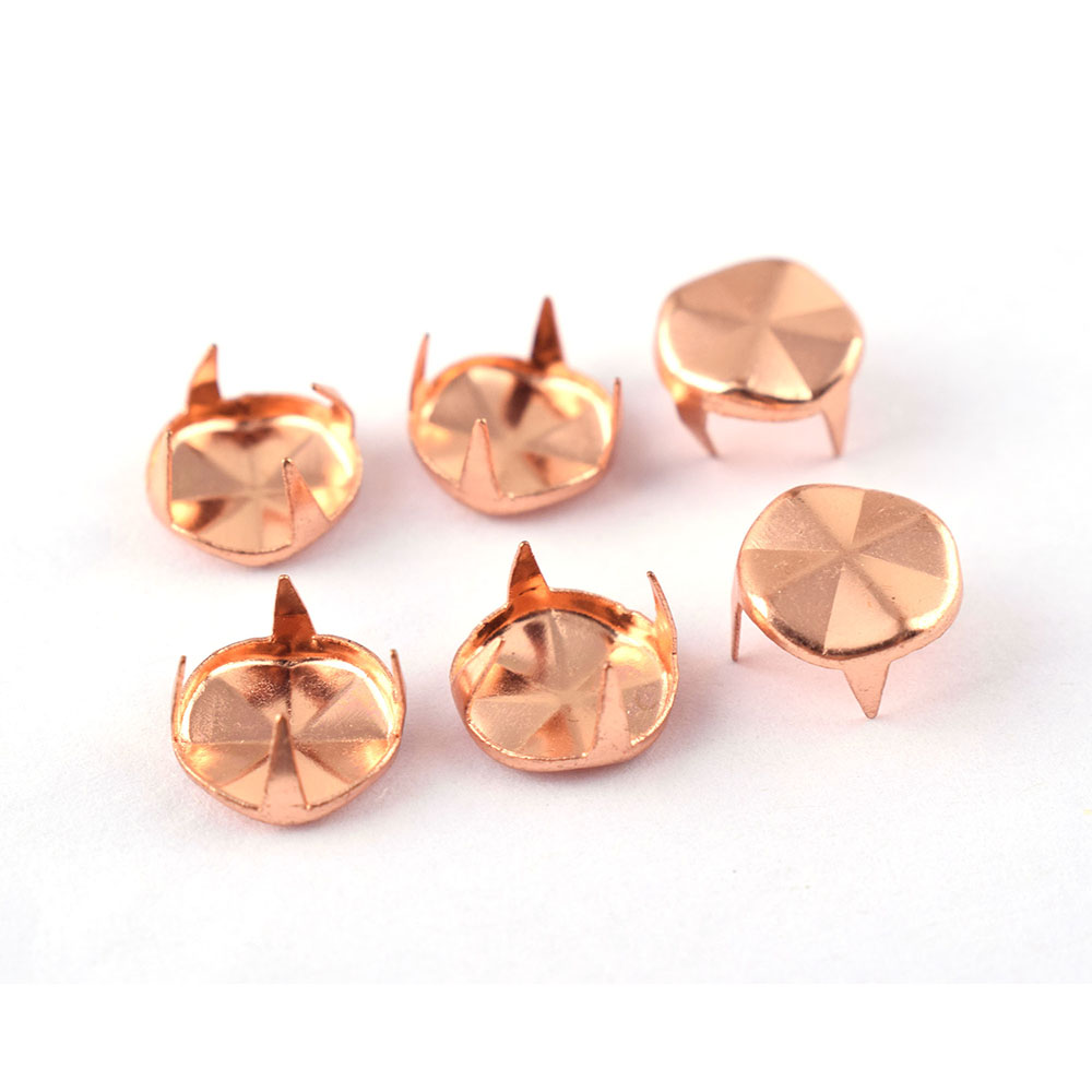 Remaches redondos de 9mm para uñas, tachuelas de cúpula redonda de 4 garras, tachuelas de Metal, bolso, cinturón, fabricación de artesanía de cuero