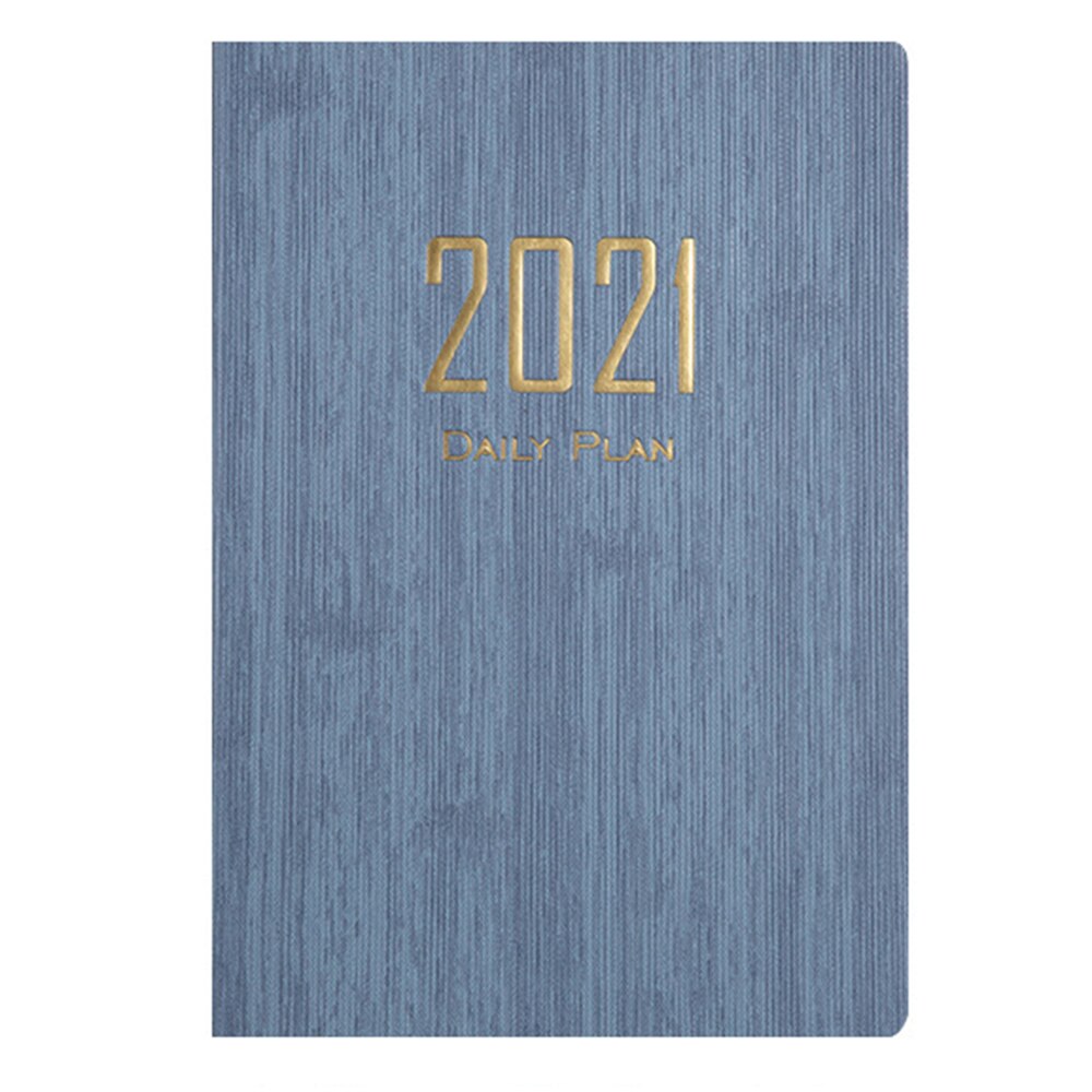 A5 Notebook Diary Solid Color Time Management Schedule Book Daily Plan Book Stationery Supplies: denim blue