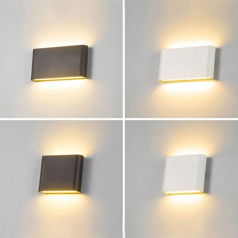 6w indendørs/udendørs universel væglampe vandtæt havebelysning indendørs soveværelse stue lampe aluminium  ac86-265v