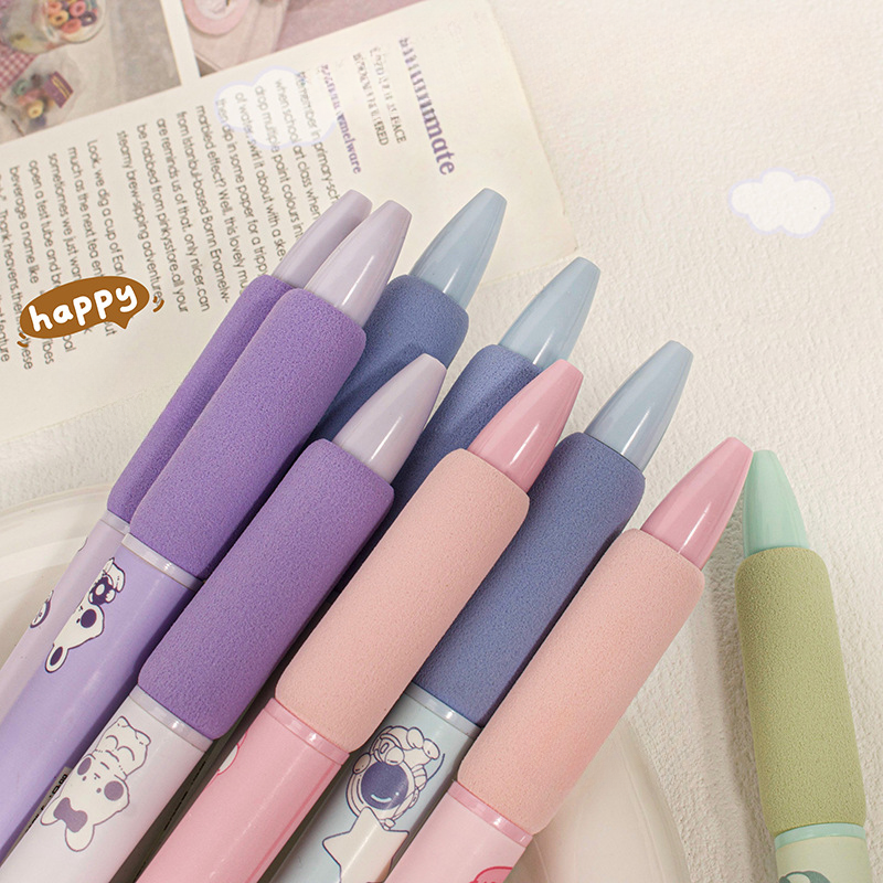 4pcs Cute Erasable Pen Blue Ink Soft Pen Grip Writing Smooth Quick-Drying Pens Lapiceros Studying Accessories