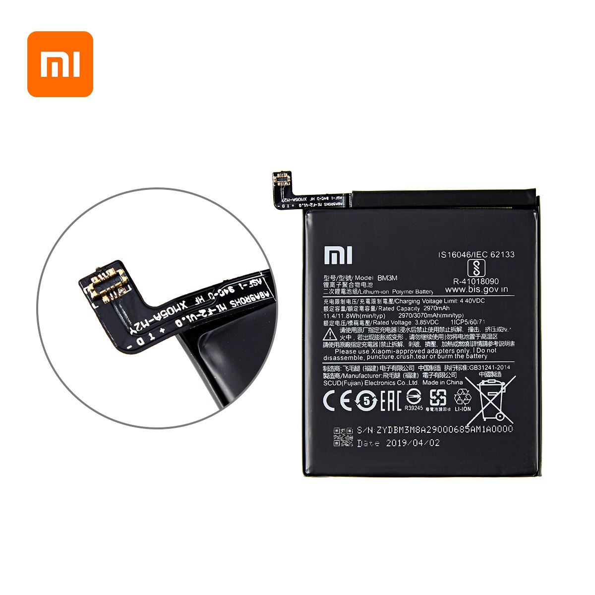 Xiao mi 100% Orginal BM3M 3070mAh Battery For Xiaomi 9 Se Mi9 SE Mi 9SE BM3M Phone Replacement Batteries +Tools