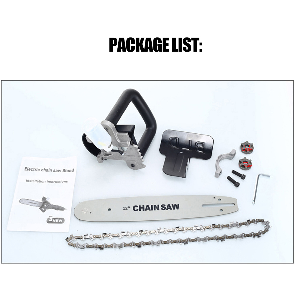 12 Inch Chainsaw Change Angle Grinder into Chain Saw Electric Tools with 10mm Connecting Rod and 11.5mm Connecting Rod