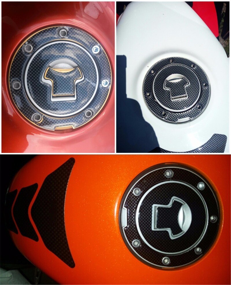Cubierta de tapa de combustible de fibra de carreras para motocicleta, Protector de tanque, pegatina adhesiva para Honda CBR 600 F2/F3/F4/F4i RVF VFR CB400 CB1300