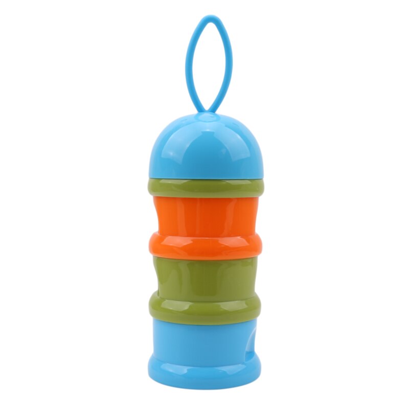 3 Layers Cute Portable Baby Food Storage Box Essential Cereal Cartoon Infant Milk Powder Box Toddle Snacks Container: blue