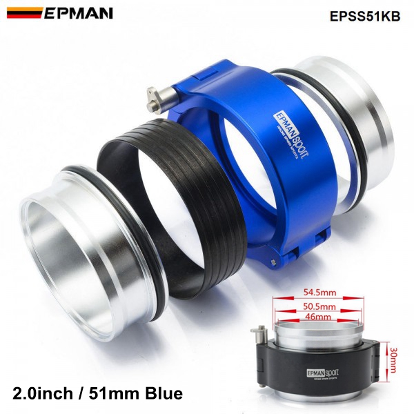 EPMAN Exhaust Quick Release HD V-band Clamp Clamp For Honda VF700 Interceptor Exhaust Pipes EPSS51KB EPSS63KB EPSS76KB-AF: 2.0inch 51mm Blue