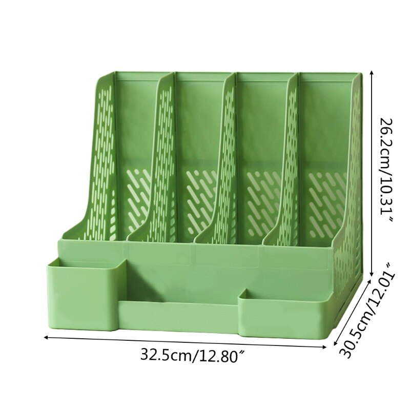 57EC Office 4-layer File Holder Letter Size File Organizer Holder Easy to Pull/Push