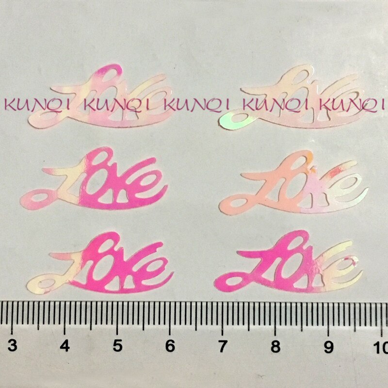 550 stks/900 stks 28*14mm Liefde Brief AB Roze Sequin Paillette Naaien, Wedding Craft, toont, Kleding, Hoed Kids DIY Kledingstuk Accessoire