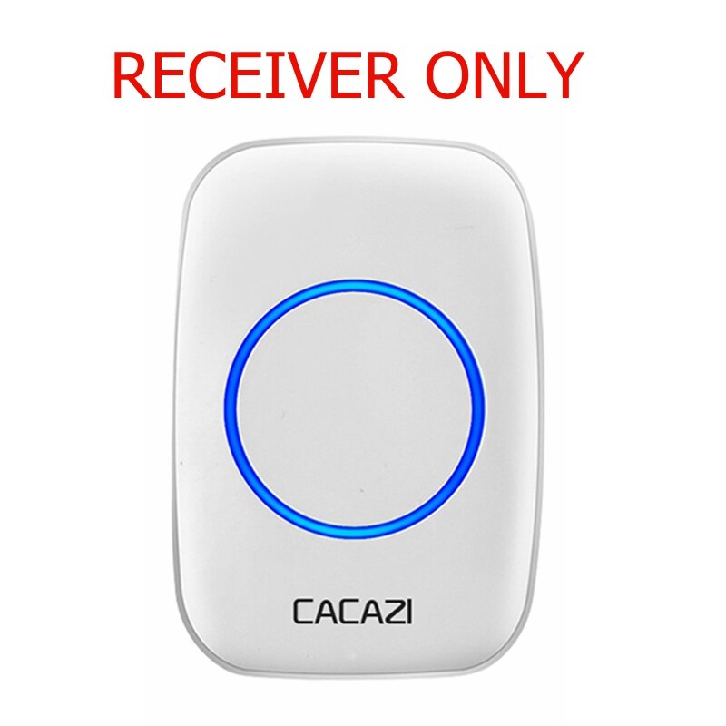 CACAZI wodoodporny bezprzewodowy dzwonek robić drzwi 300M zdalna bateria guzikowa dzwonek robić domu dzwonek nas EU UK wtyczka odbiornik bezprzewodowy dzwonek: biały receiver / AU