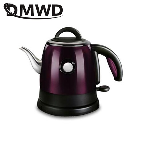 Long Spout Mouth Stainless Steel Heating Water Boiler Electric Kettle Auto Power off Boiling Heater Drip Coffee Tea Pot 0.8L: Long mouth purple