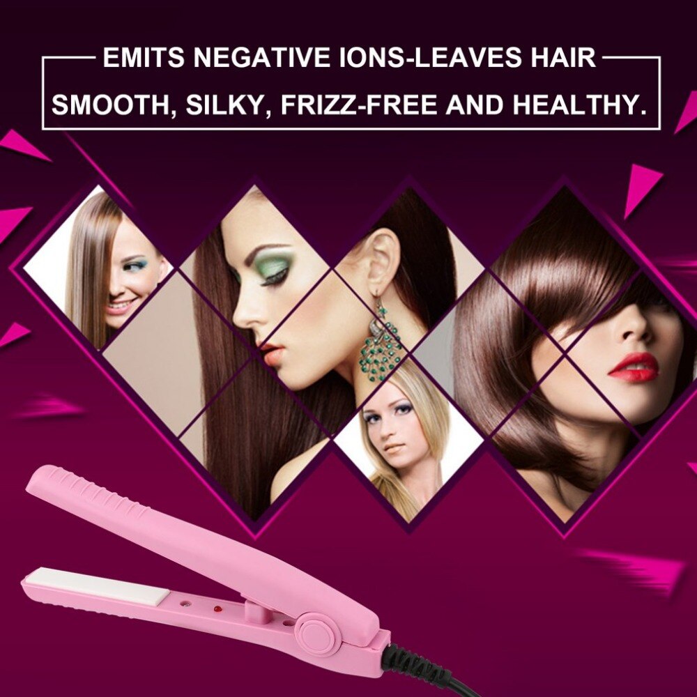 Mini Portable Electric Splint Flat Iron Ceramic Hair Curler & Straightener Hair Perming Hair Styling Appliance Hair Crimper