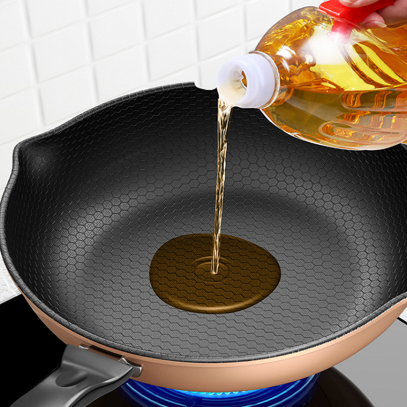 Kitchen Non Stick Cooking Pot Traditional Chinese Wok Stainless Steel Wok Cooking Pan Ollas De Cocina Chinese Cookware