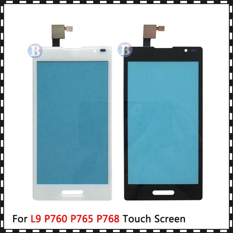 Gran , 4,7 ", para LG Optimus L9 P760 P765 P768, Sensor de Digitalizador de pantalla táctil, Panel de lente de vidrio exterior, negro, blanco + seguimiento
