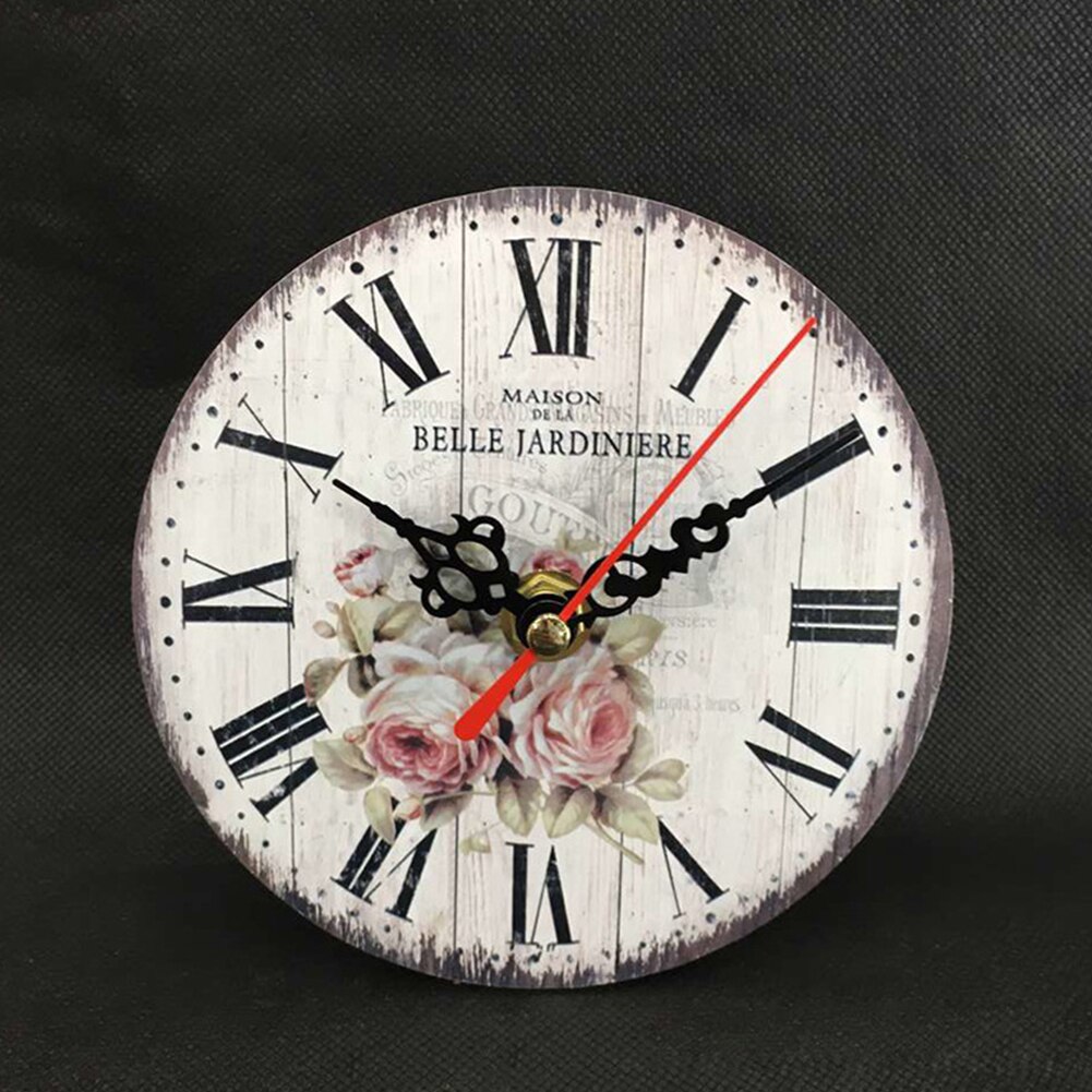 12cm Rustic Chic Shabby Office Kitchen Wooden Vintage Antique Timer Home Wall Clock