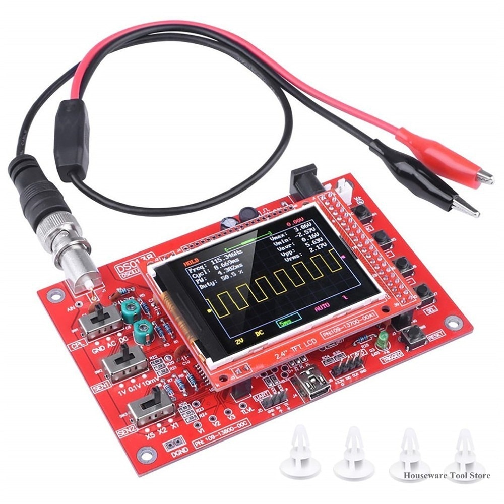 2.4"DSO138 Digital Oscilloscope TFT Handheld Pocket-Size Digital Oscilloscope Kit Part for Oscilloscope Electronic Learning Tool