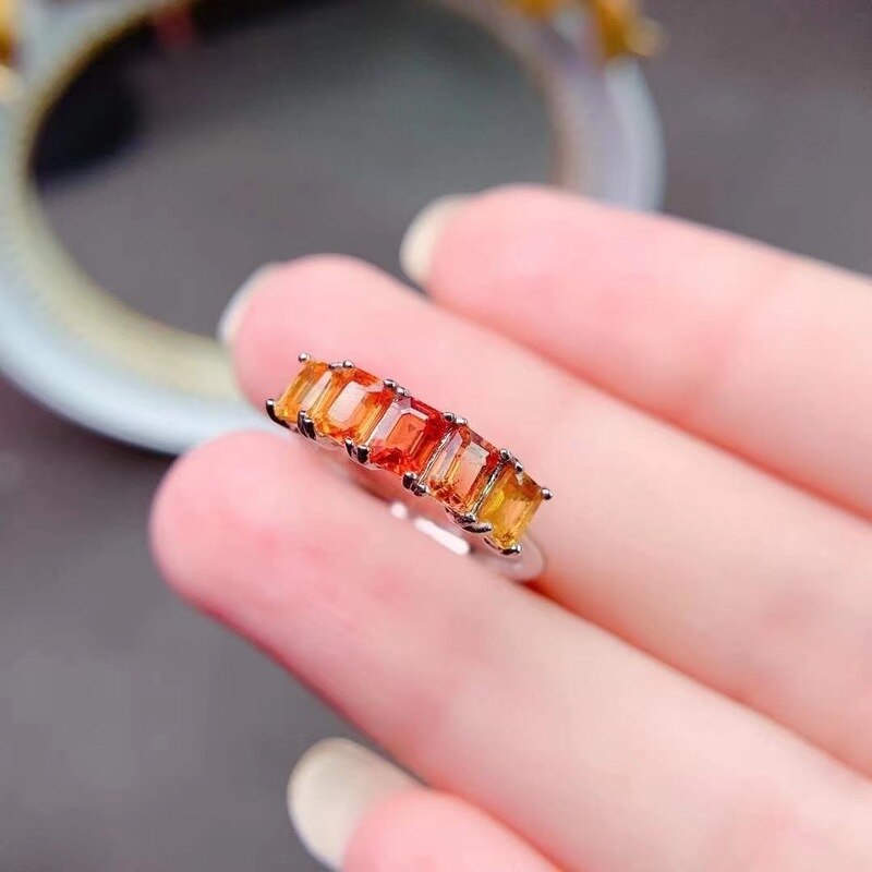 Yulem Sieraden Mode Kleurrijke Sapphire Ring Met Zilveren Sieraden Certified Natural Gem Real Vele Gem Stukken Meisje Jongen