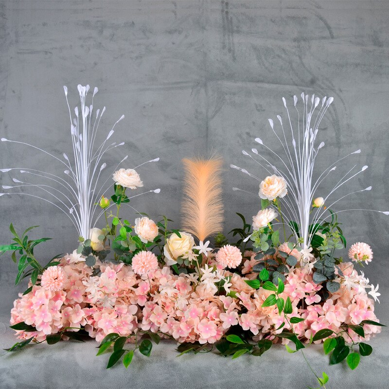 50/100cm bryllup blomst væg baggrund dekoration t station vej bly påfugl kunstige blomster til bue række dør krans indretning: A4 / 50cm