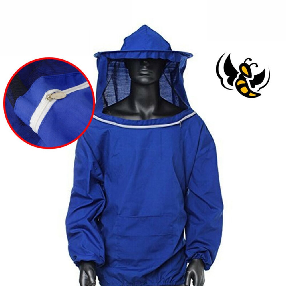 Jzhen Imkerjacke Mit Rundem Hut – Bienenzucht Schutzanzug Aus Atmungsaktiver Baumwolle, Elastische Bündchen & Tasche – Imkerei Kittel