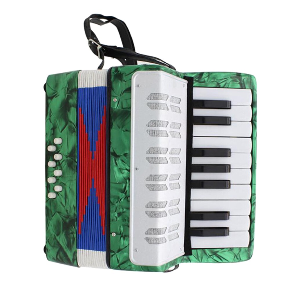 IRIN 17 Key 8 Bass Piano Accordion Musical Instrument for Performance: Green