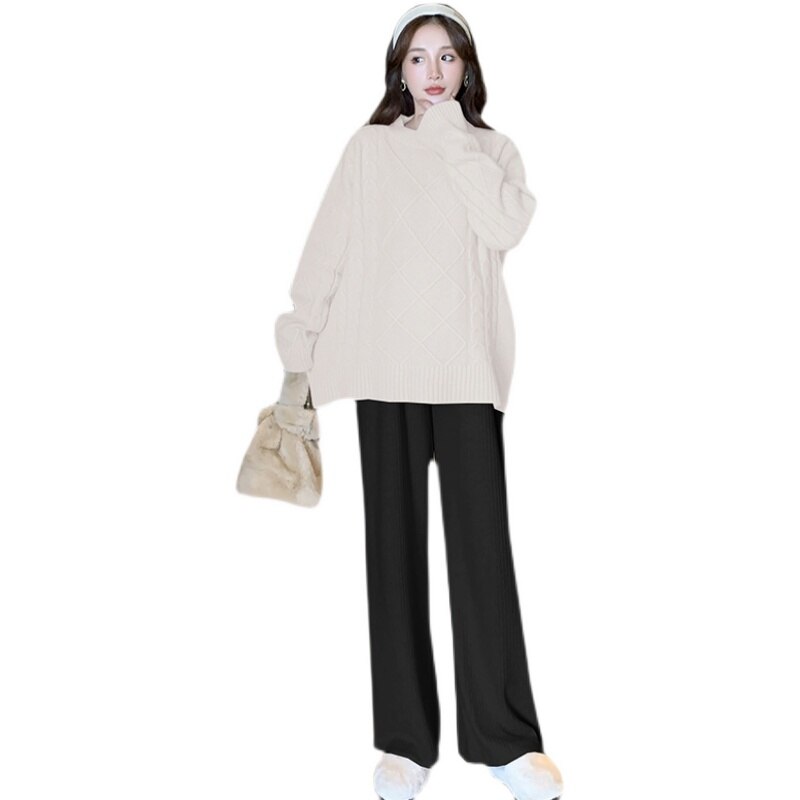 Pull de maternité tricoté rose, coréenne, automne hiver 219 #, pull Chic Ins, perte de jolis vêtements pour femmes enceintes, hauts de grossesse