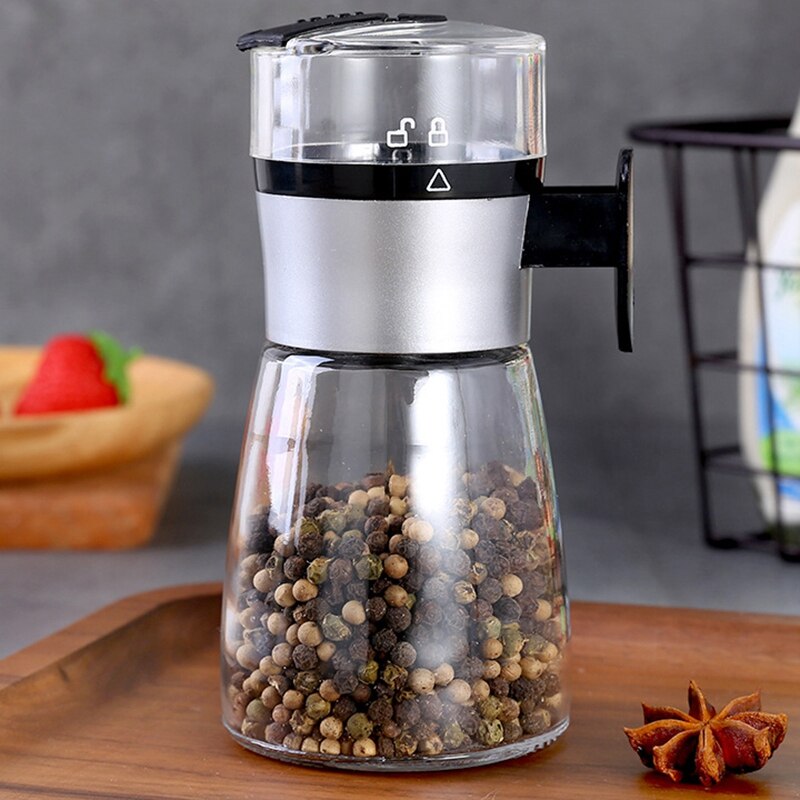 Glass Sealed Moisture-Proof Salt Sugar Bottle Spice Pepper Shaker 5G Push Type Spice Jar Kitchen Gadgets,2 Pcs