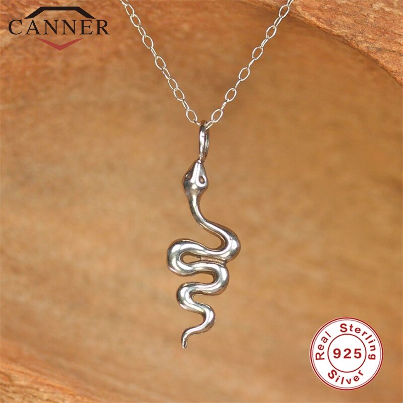 Enkel 925 sterling sølv alsidig temperament dyr slange-formet kraveben halskæde kvinder guld sølv vedhæng halskæde: 1 sølv