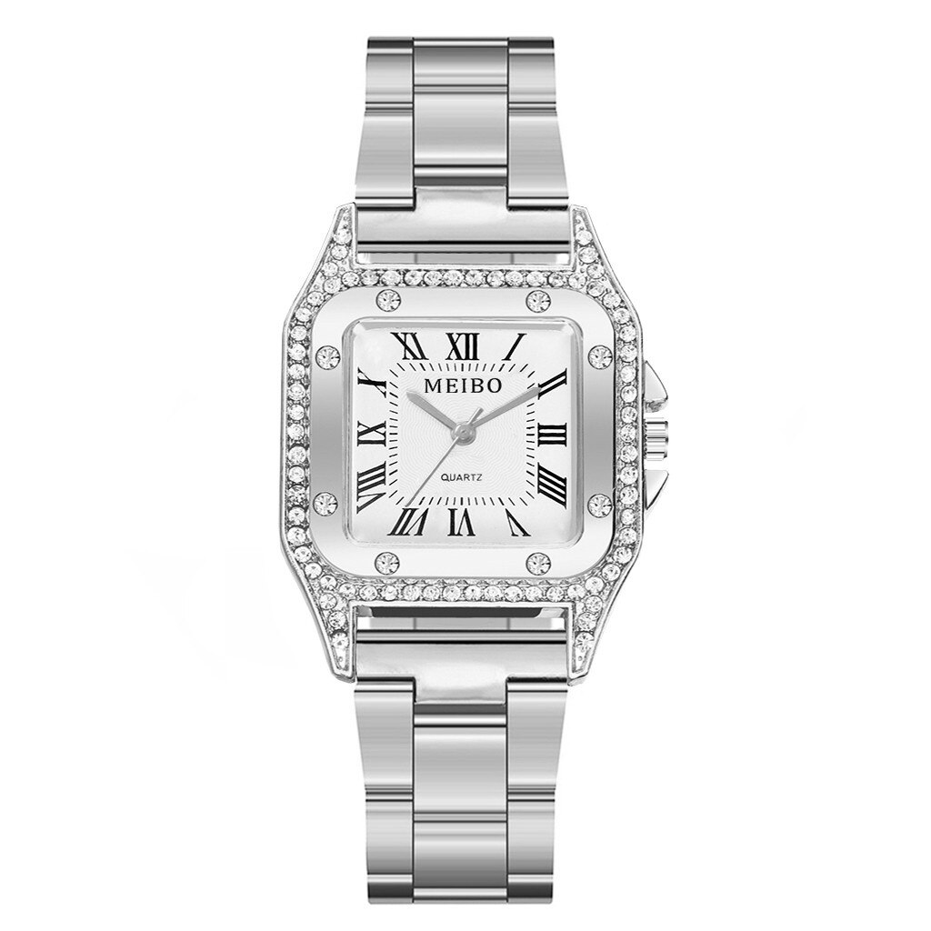 MEIBO minimaliste cadran carré en acier inoxydable avec montre à Quartz pour femmes: A